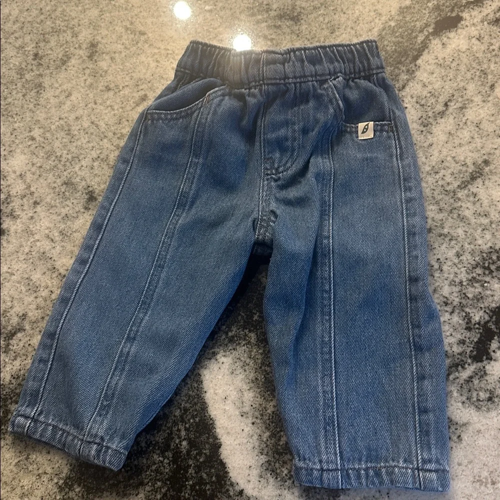 Jessica Simpson sweatshirt dress and‎ Easy Peasy Jeans 12 month baby girl outfit